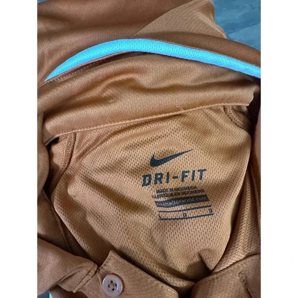 Nike Dri-Fit Men's Burnt Orange Short Sleeve Button Up Golf Polo Shirt large - Picture 4 of 4
